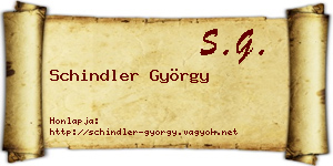 Schindler György névjegykártya